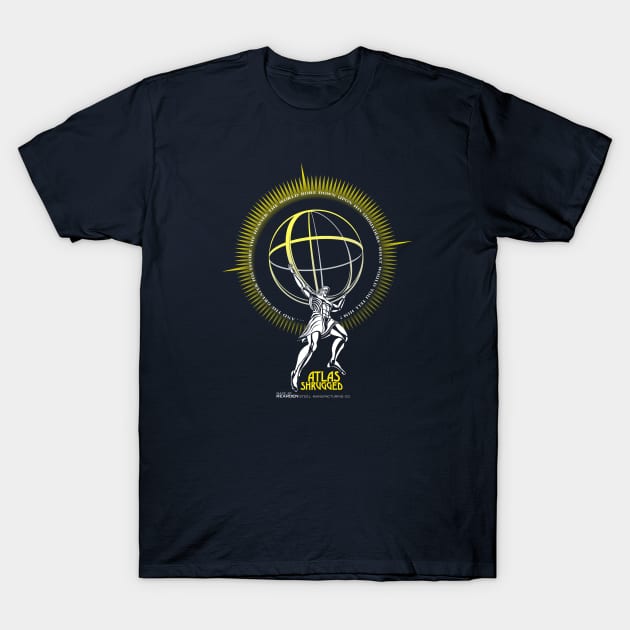 Atlas Shrugged retro Objectivism Symbol T-Shirt by DDGraphits